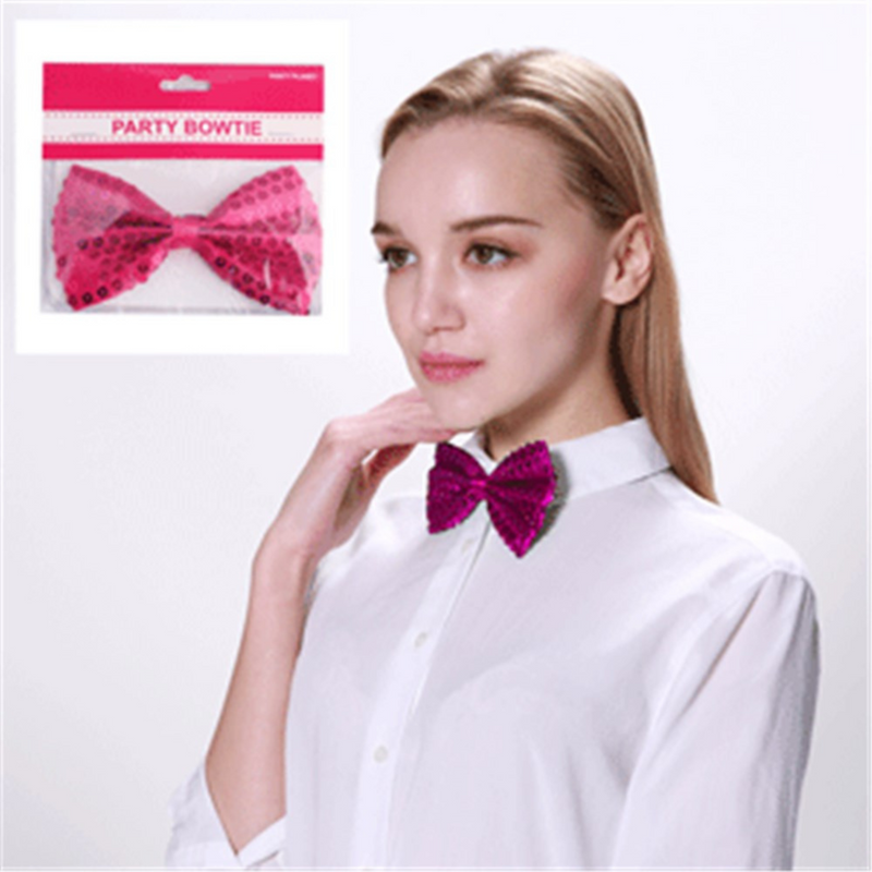 Sequin Bowtie - Pink