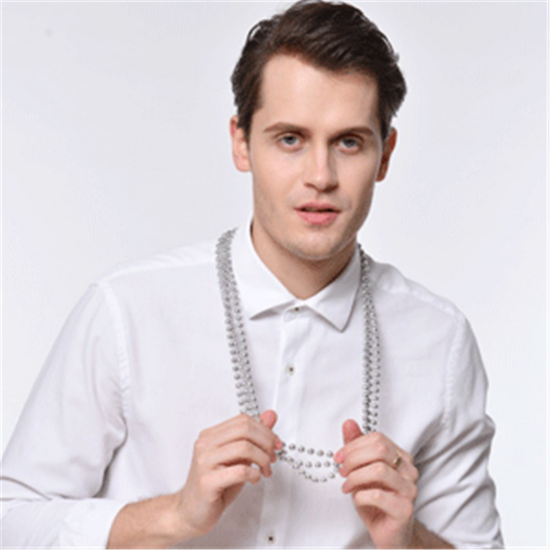 Party Necklace Silver 80Cm 3Pk