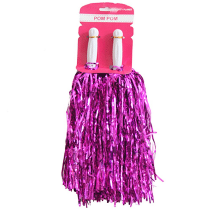 2PK METALLIC POM POM­PINK