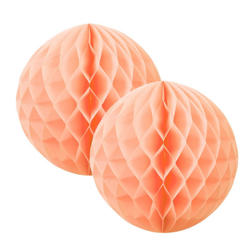 Honeycomb Ball Peach 15cm 2pk Five Star