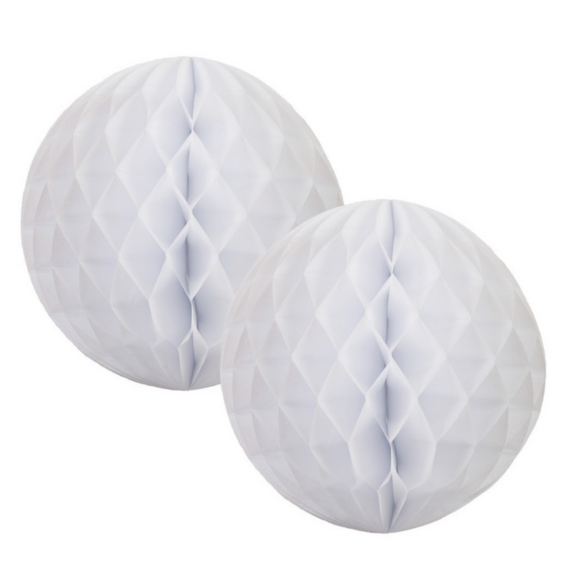 Honeycomb Ball White 15cm 2 pk Five Star