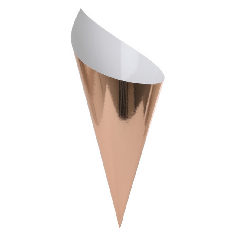 Paper Snack Cone Metallic Rose Gold 10pk Five Star