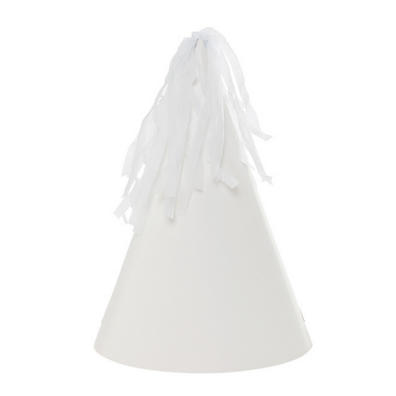 Party Hat with Tassel Topper White 10pk Five Star