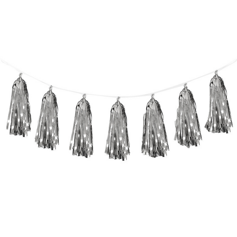 Tassel Garland Silver 3m 12 pk Five Star