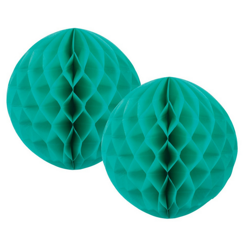 Honeycomb Ball Classic Turquoise 15cm 2 pk Five Star