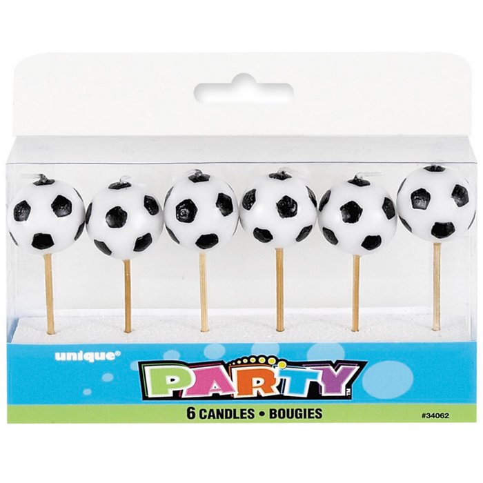 6 Soccer Ball Pick Candles