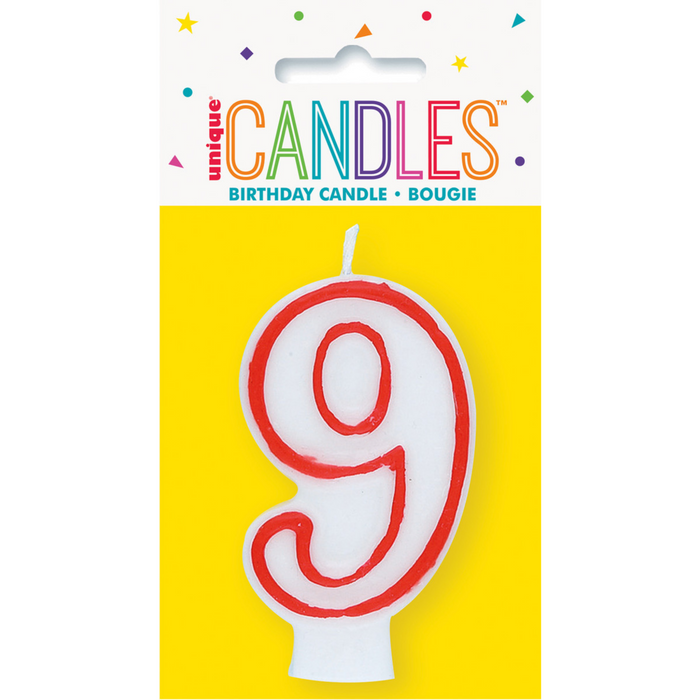 Numeral Candle 9 - Red