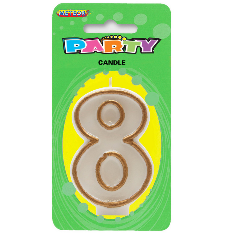 Numeral Candle 8 - Gold