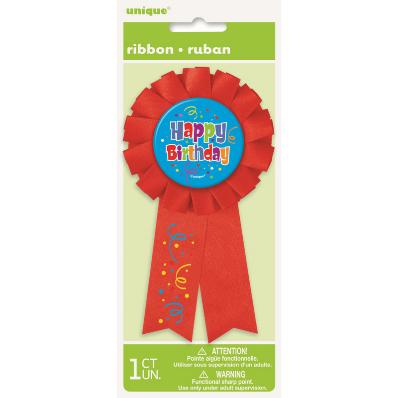 Happy Birthday Confetti Award Ribbon