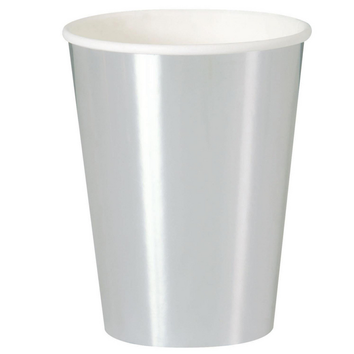 Silver Foil 8 x 270ml (9oz) Paper Cups