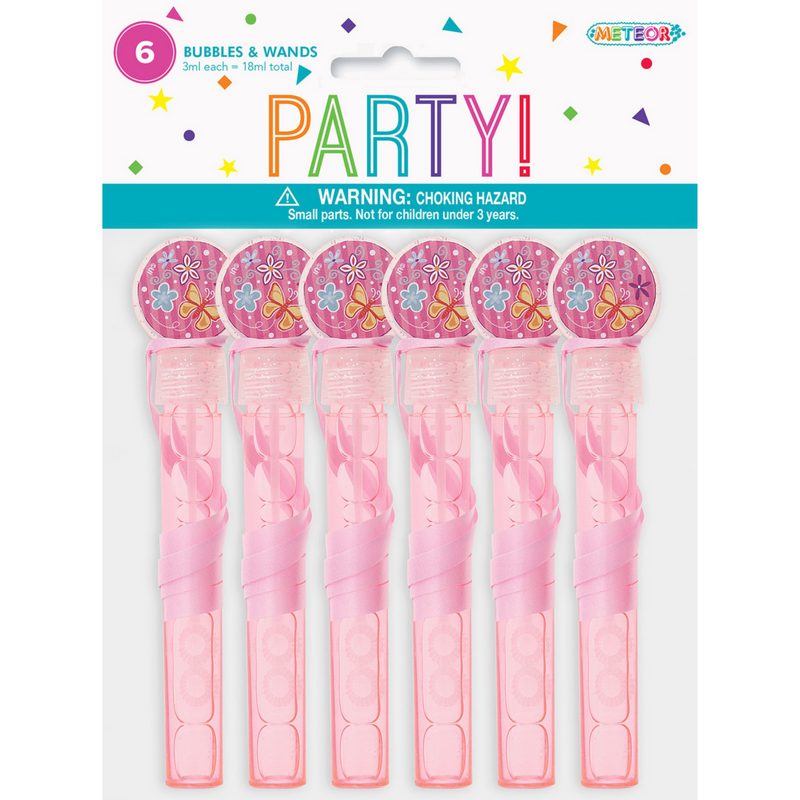 6 Bubbles And Wands - Pink 3ml Each