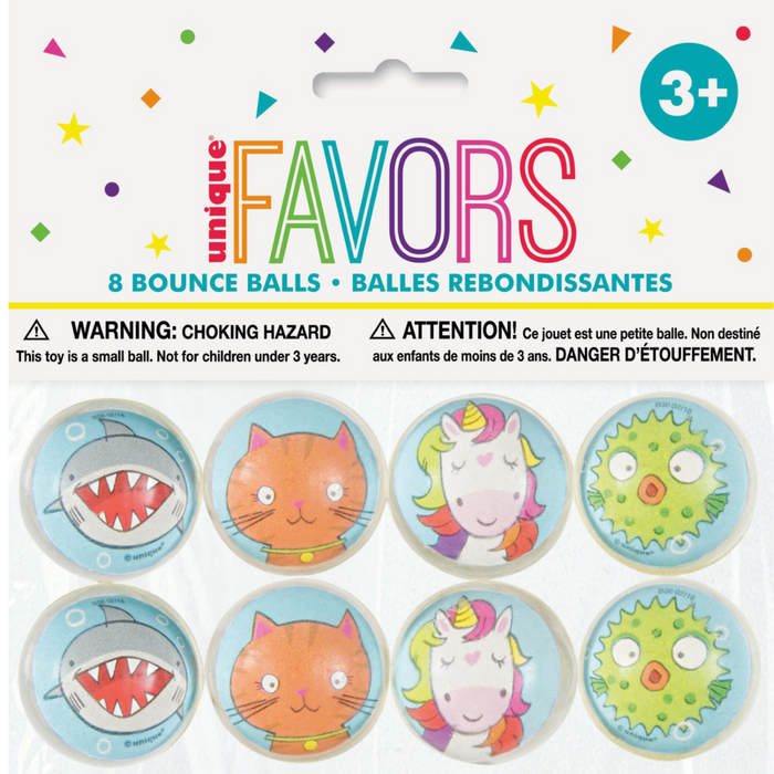 8 Bounce Balls - Animals 32.5mm