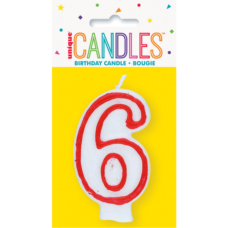 Numeral Candle 6 - Red