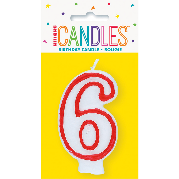 Numeral Candle 6 - Red