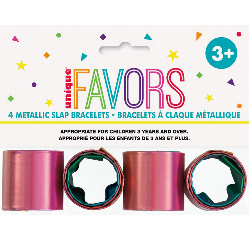 4 Rainbow Slap Bracelets