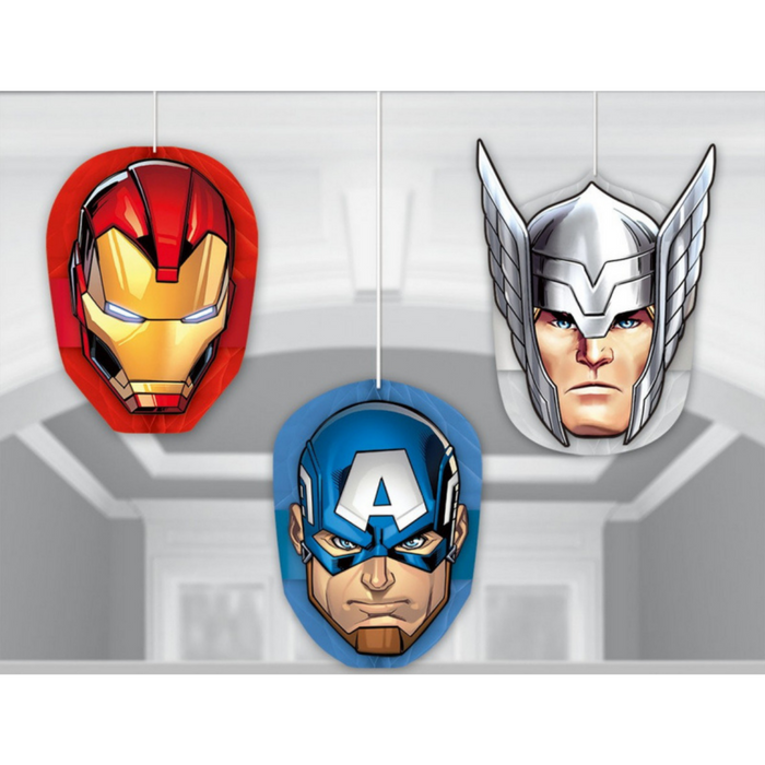 Avengers Epic Honeycomb Decorations - Tissue & Printed Paper Pk3