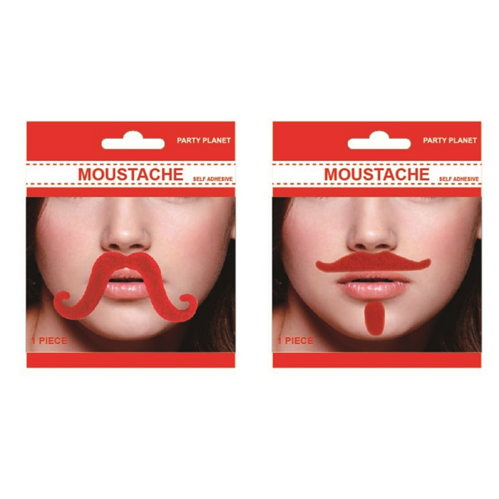 PARTY PROPS™ ASSORTED MOUSTACHE (Red)