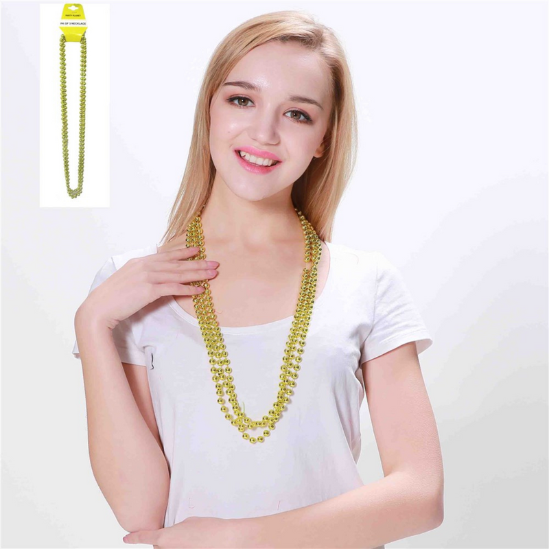 3PK 80CM PARTY NECKLACE­GOLD