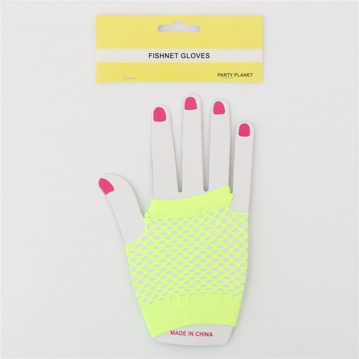Fishnet Gloves-Yellow