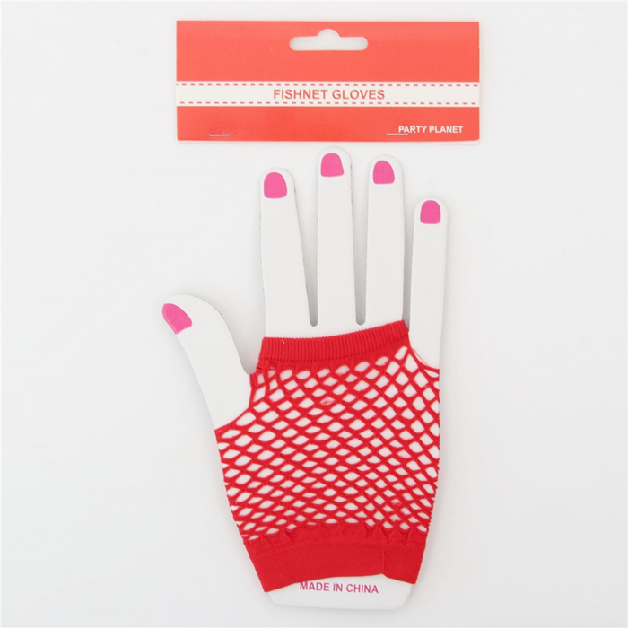 Fishnet Gloves-Red