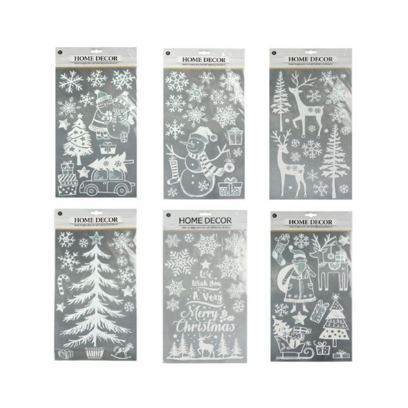 Ronis White Sketch Window Cling 6 Asstd