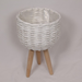 Ronis Wicker Pot Holder with Legs 20x30cm White
