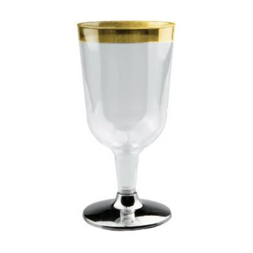 Ronis Wine Glass With Gold Rim Clear Base 210ml
