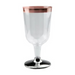 Ronis Wine Glass With Rose Gold Rim Clear Base 210ml