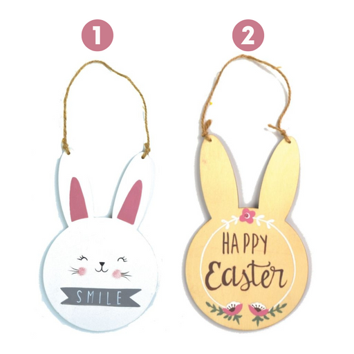 Ronis Wooden Hanging Rabbit Decor Large 2 Asstd