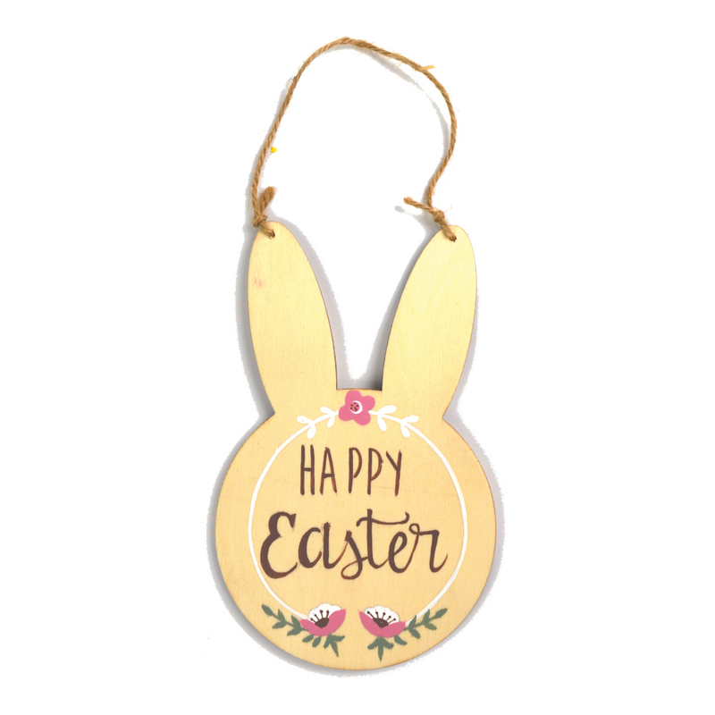 Ronis Wooden Hanging Rabbit Decor Large 2 Asstd