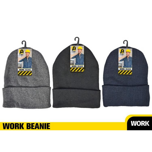 Work beanie assorted colours warm knitted beanie for outdoor jobs and winter commuting