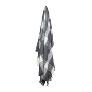 Ronis Wren Faux Mohair Throw 130x160cm Charcoal and White