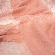 Ronis Wren Faux Mohair Throw 130x160cm Clay Pink and White – thumbnail