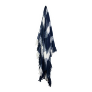 Ronis Wren Faux Mohair Throw 130x160cm Navy and White