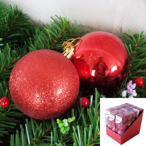Plum Red Baubles 8cm Pack of 4