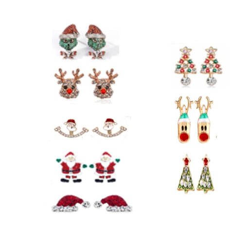 Christmas Diamante Crusted Earrings 