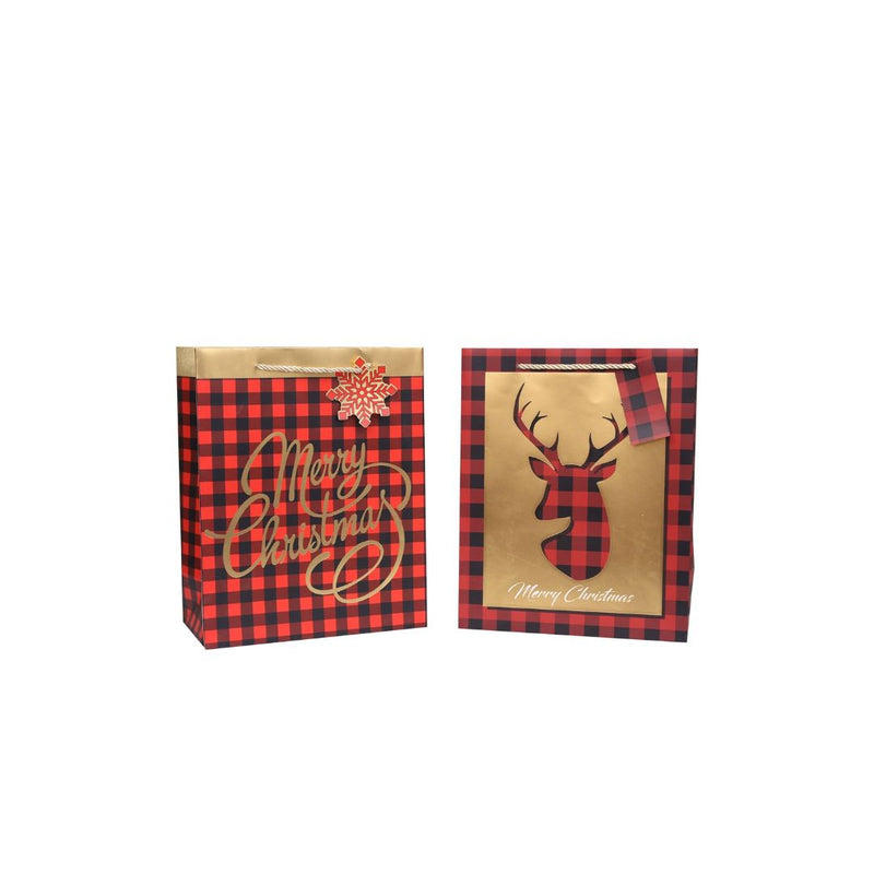 Hot Stamping Gift Bag Small Red Tartan