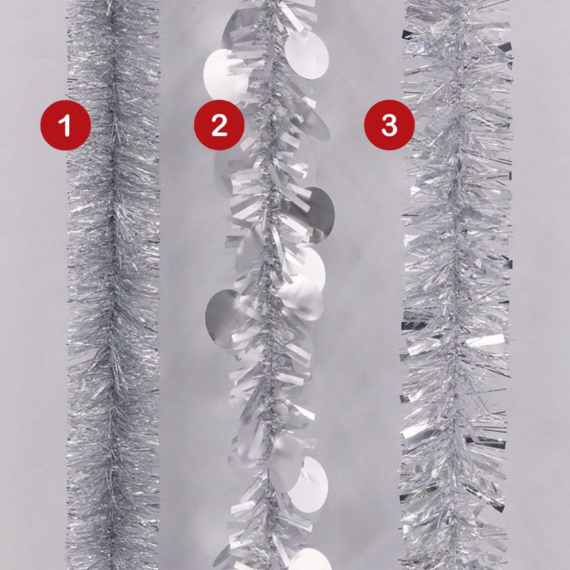 Christmas Silver Tinsel 200cm