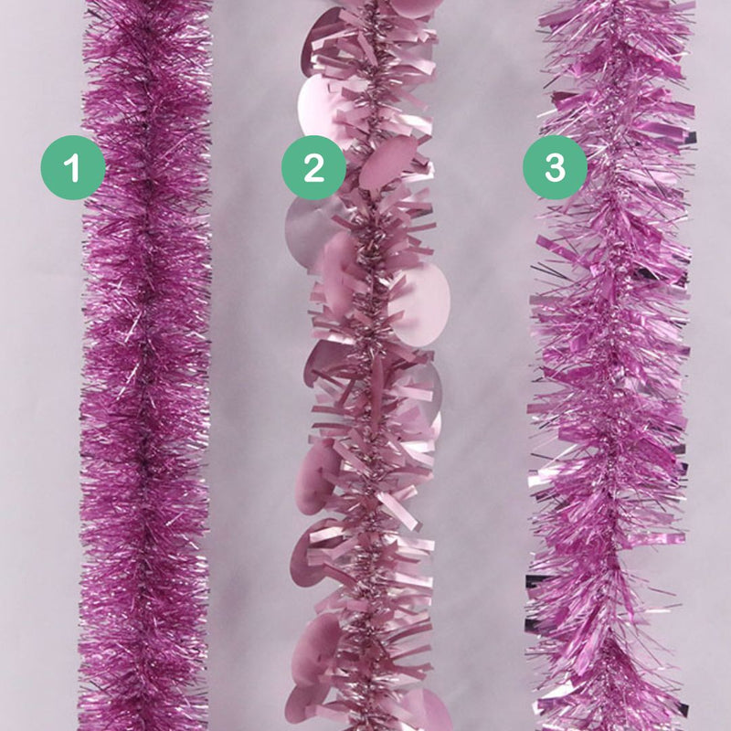 Christmas Pink Tinsel 200cm