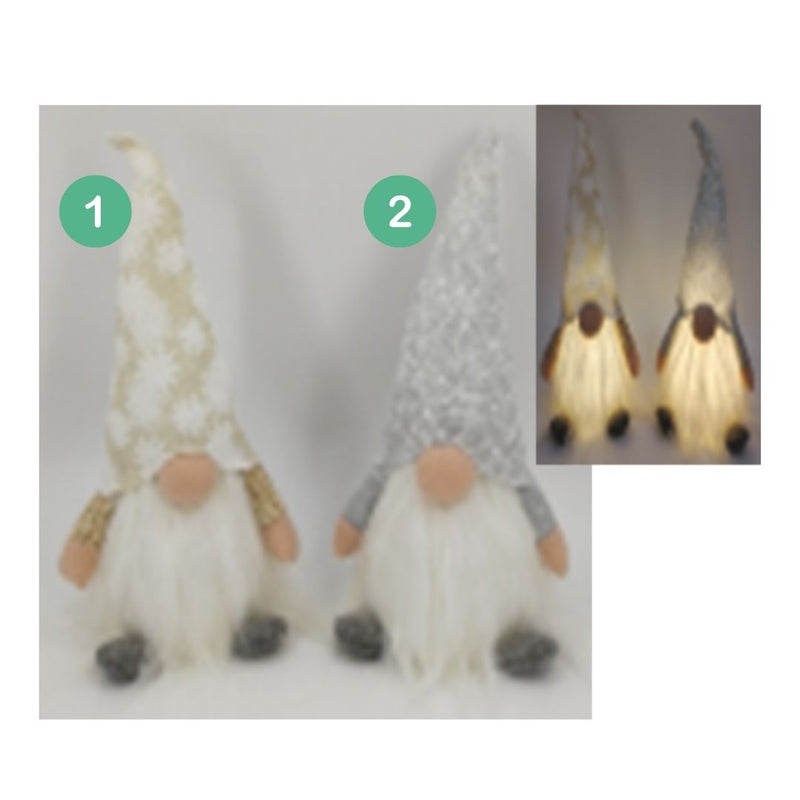 Gnome Silver/Beige W/ Led 30cm