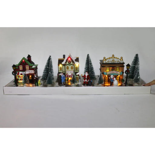 Christmas Street Scene Set with LED Lights