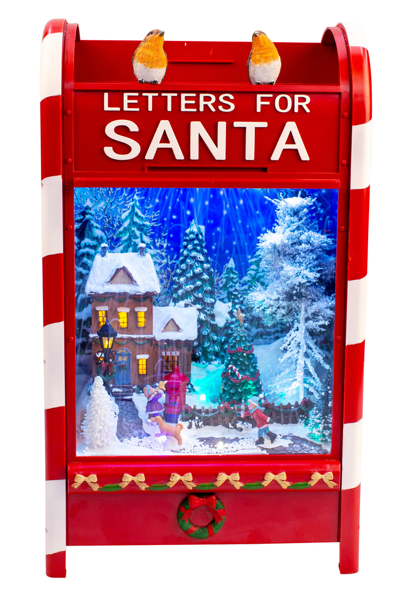 Led Snowing Musical Santa Mailbox