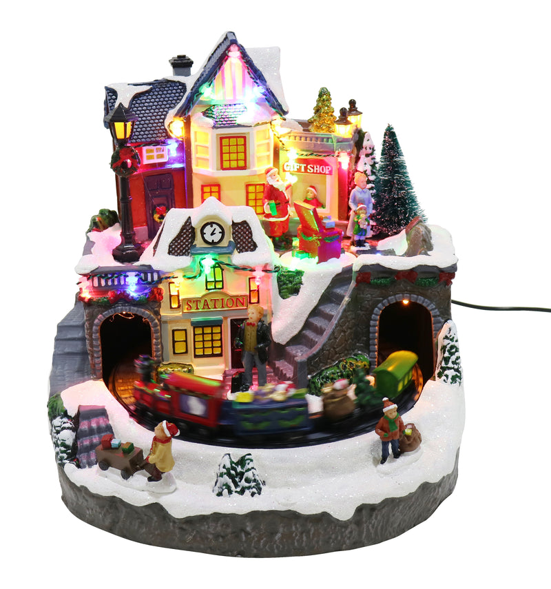 Led Musical Town Scene Rotating
