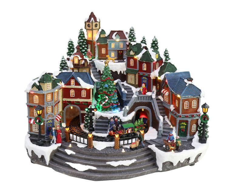 Led Musical Christmas Town Scene
