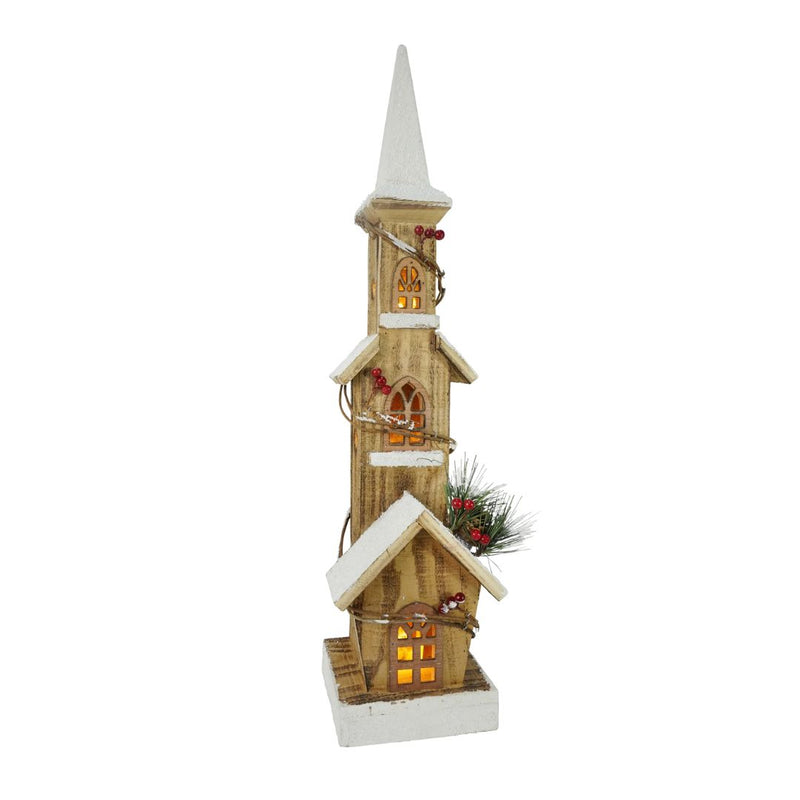Rustic Church LED Light Up 58cm