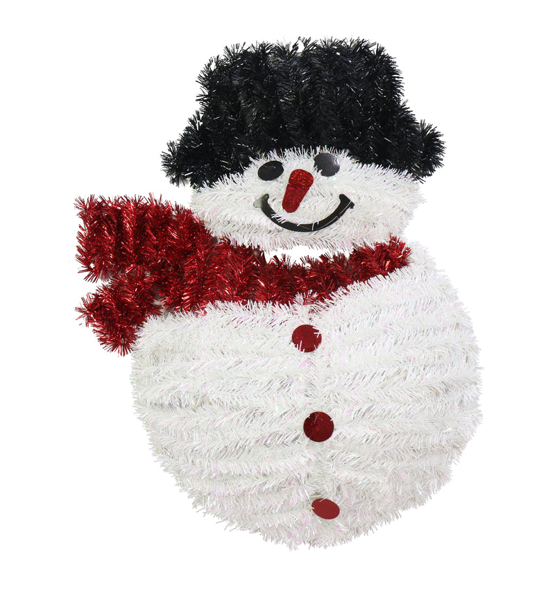 Tinsel Snowman Plaque 46cm