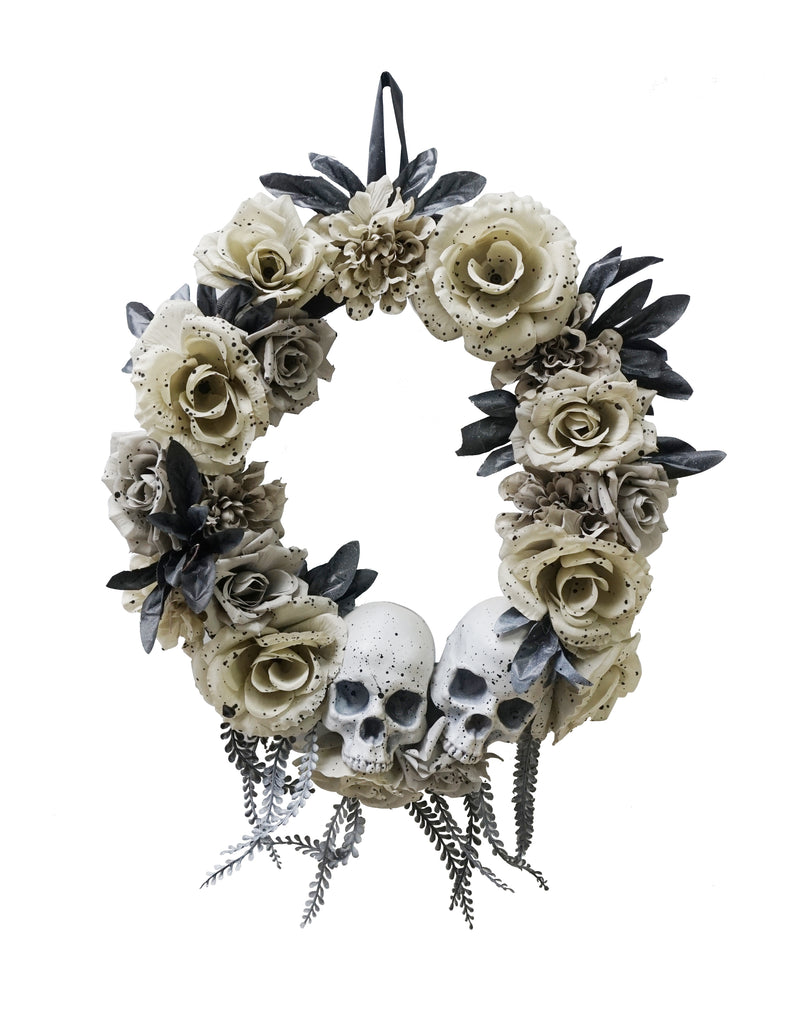 Horror Wreath™ Halloween Skull & Rose Wreath (50cm)