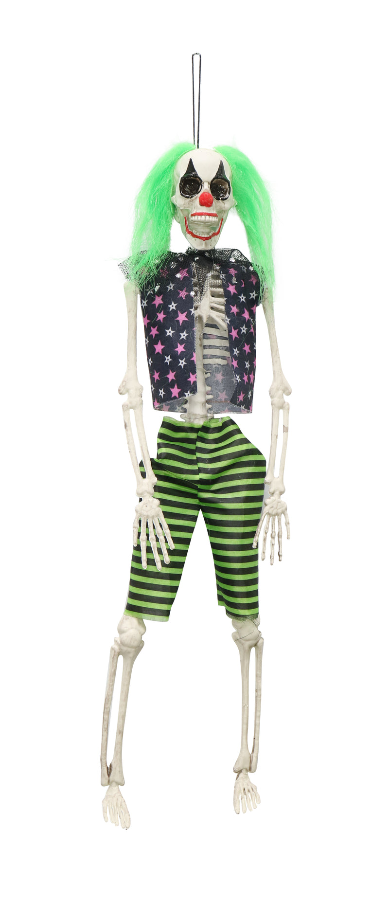 Hanging Skeleton Clowns Asstd 40cm