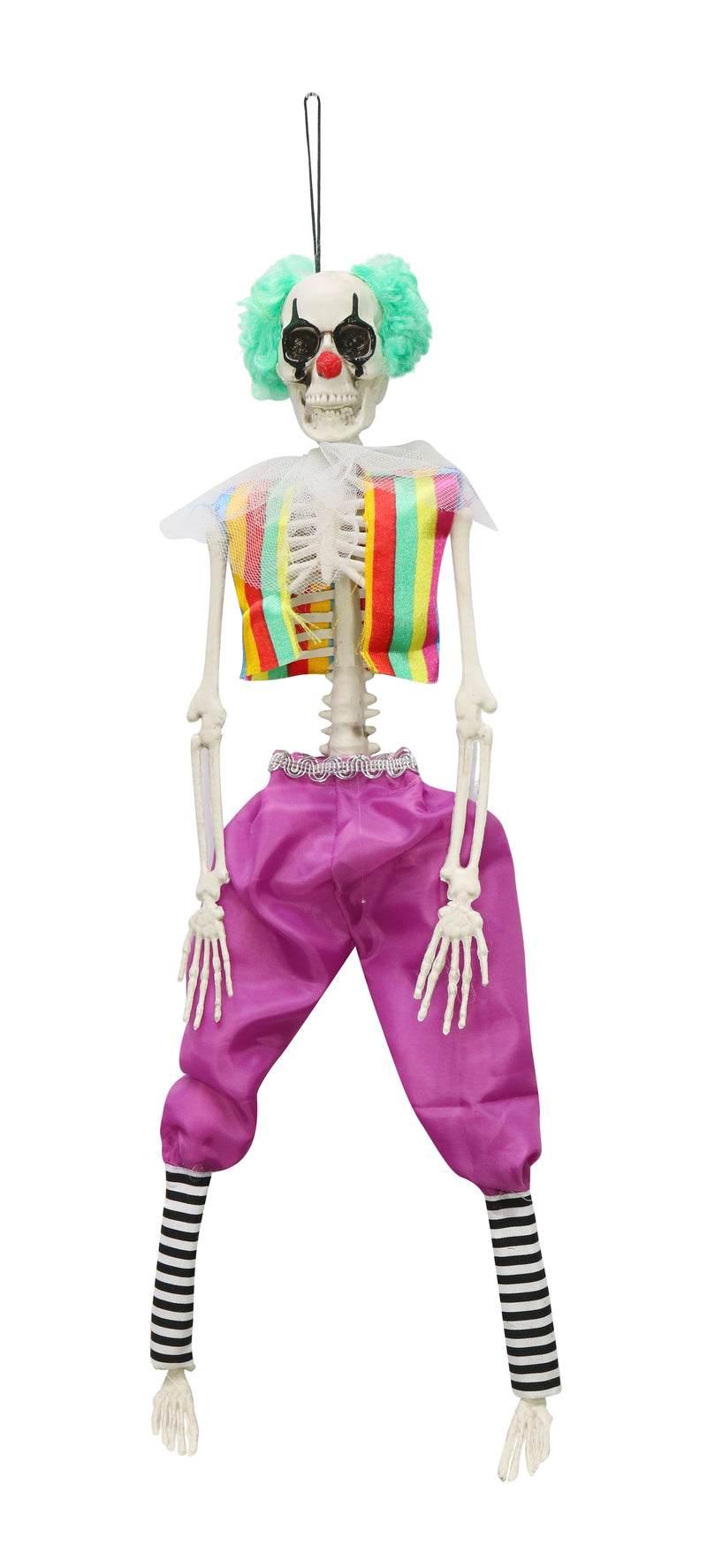 Hanging Skeleton Clowns Asstd 40cm