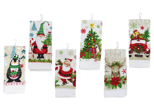 CHRISTMAS COTTON TEA TOWEL Asst